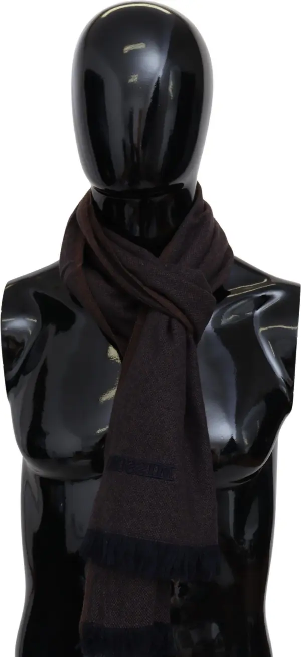Brown 100% Cashmere Unisex Neck Wrap Fringes Scarf