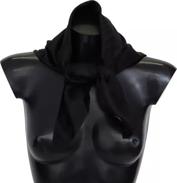 Black Wool Knit Unisex Neck Wrap Shawl Scarf