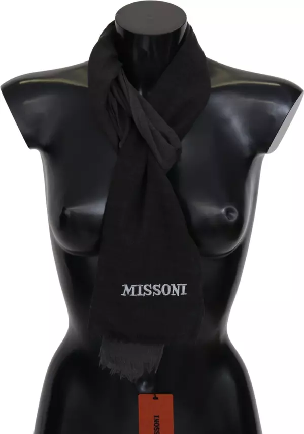 Black 100% Wool Unisex Neck Wrap Scarf