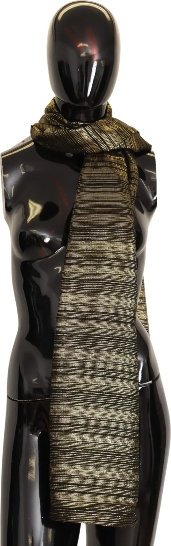 Metallic Gold Silk Stretch Shawl Wrap Scarf