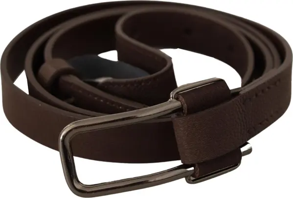 Brown WX Silver Metal Buckle Belt