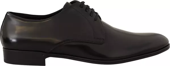 Black Leather Lace Up Men Dress Derby Shoes