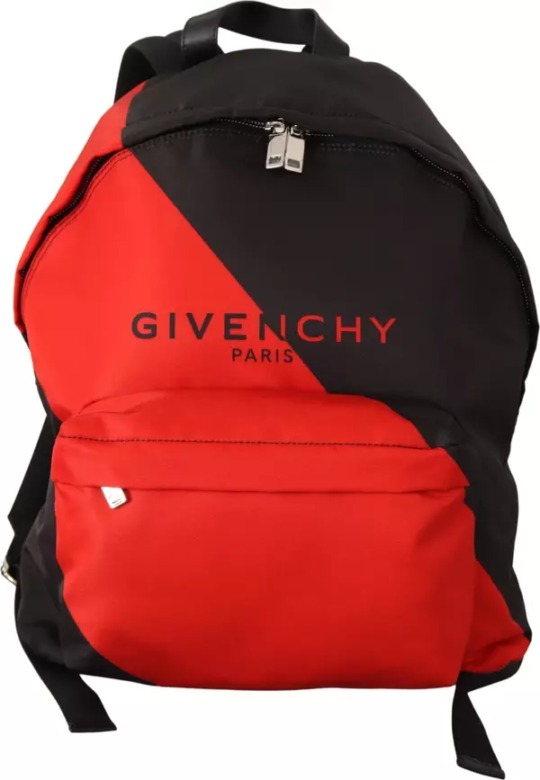 Red & Black Nylon Urban Backpack