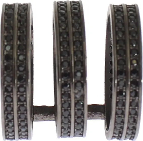 Black CZ Rhodium 925 Silver Ring