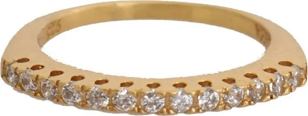 Gold Authentic Womens Clear CZ Gold 925 Silver Ring
