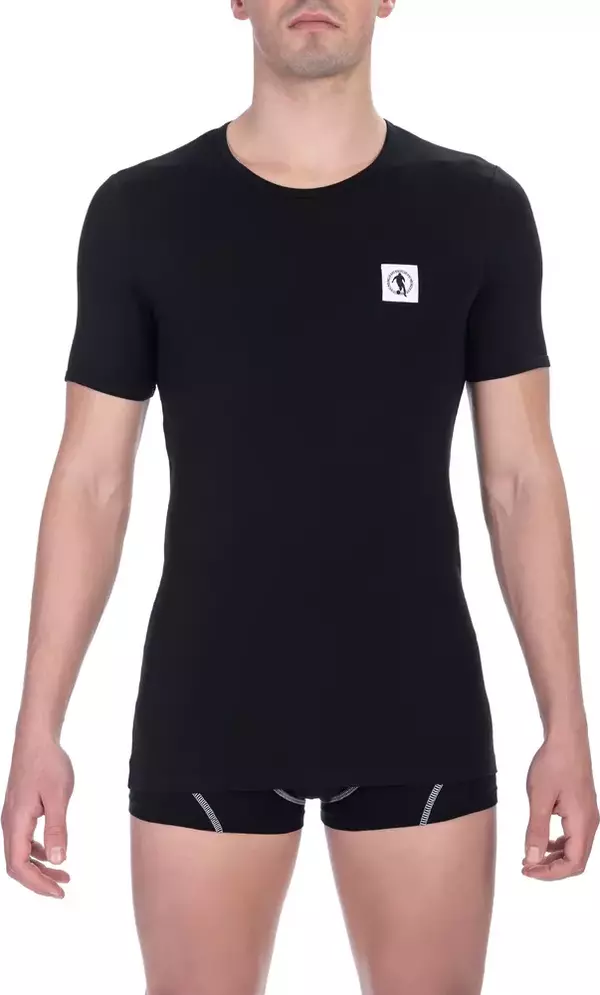 Black Cotton Men T-Shirt
