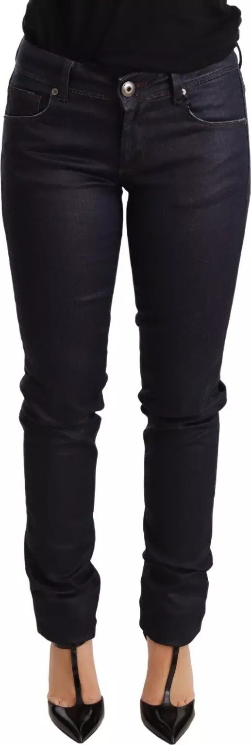 Blue Low Waist Skinny Slim Trouser Cotton  Jeans