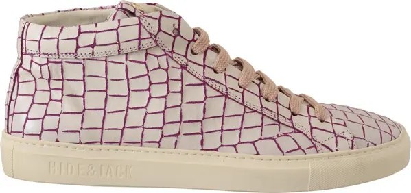 White Bordeaux Leather Casual Lace Up Sneakers Shoes