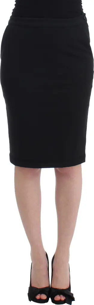 Black Straight Pencil Skirt