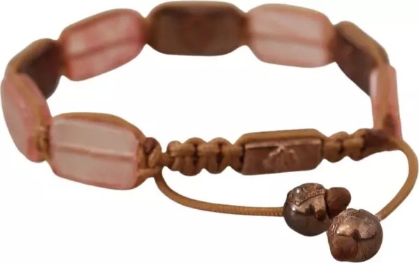 Multicolor Crystals Logo Embellished Adjustable Bracelet