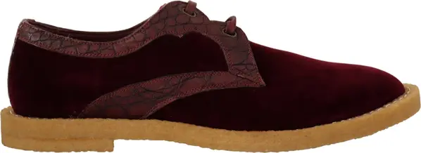 Bordeaux Velvet Exotic Leather Shoes