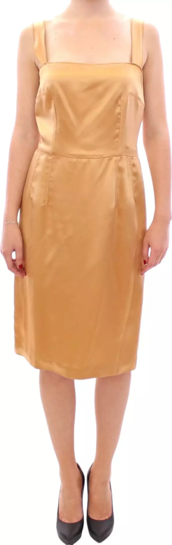 Bronze silk sheath dress