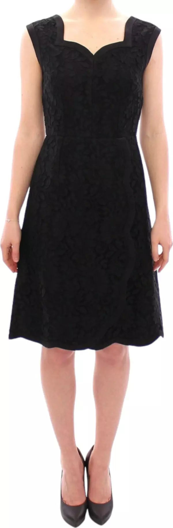 Black floral lace sicily runway dress