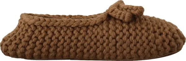 Brown Slip On Ballerina Flats Wool Knit Shoes