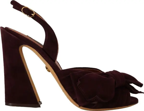 Dark Purple Suede Ankle Strap Sandals Shoes