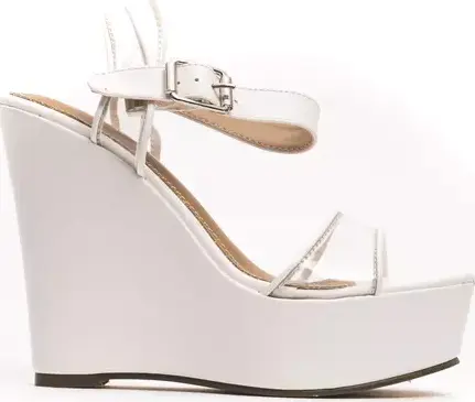 White Polyethylene Women's Wedge Sandal