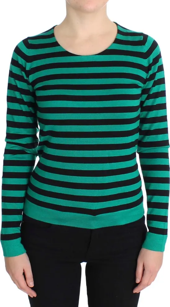 Green Black Silk Cashmere Sweater