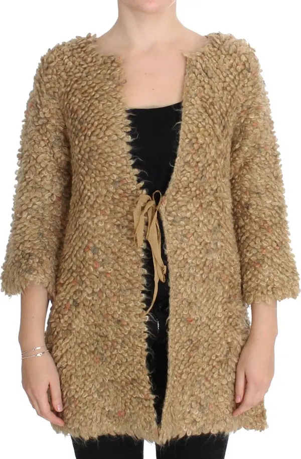 Beige Wool Blend Cape Sweater