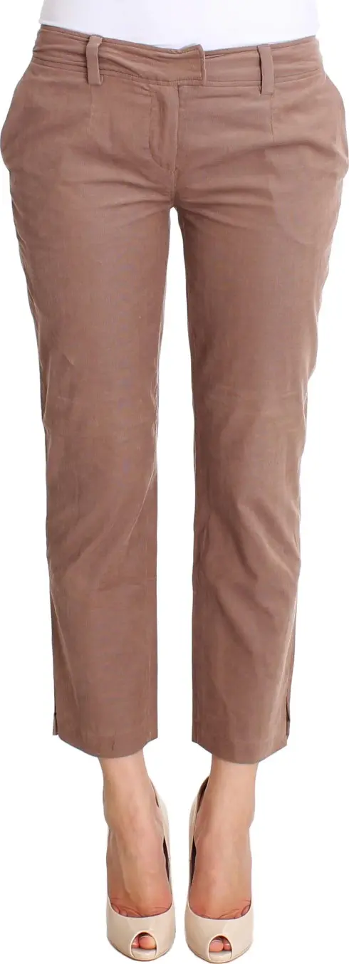 Brown Cropped Corduroys Pants