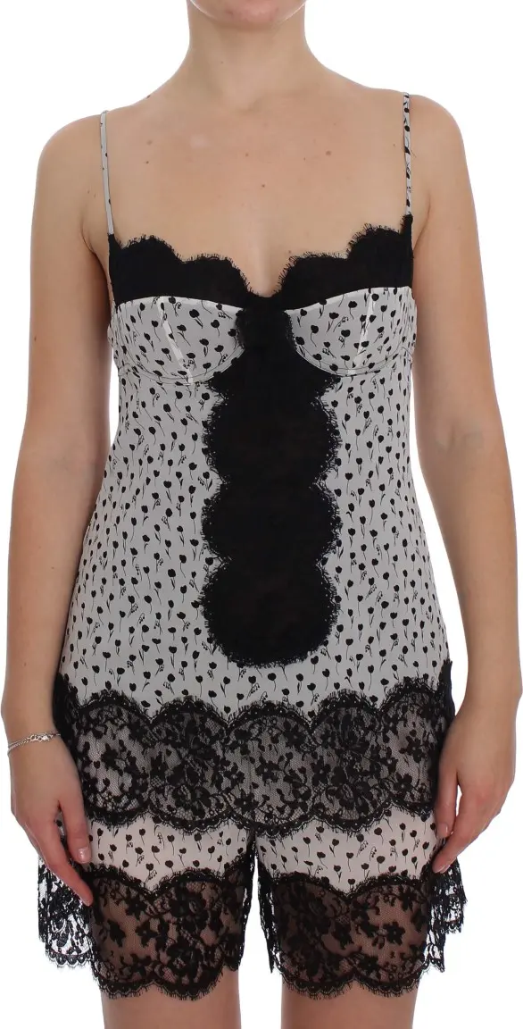 Black Silk Lace Babydoll Lingerie Top