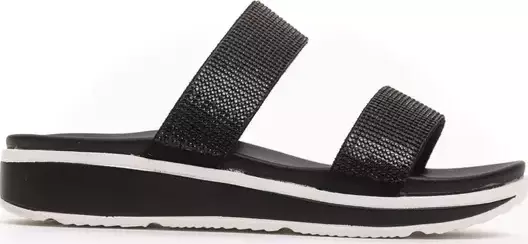 Black Textile Women Sandal