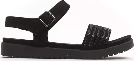 Black Textile Women Sandal