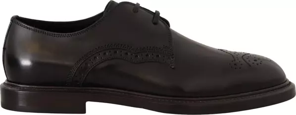 Black Leather Dress Formal Derby Shoes