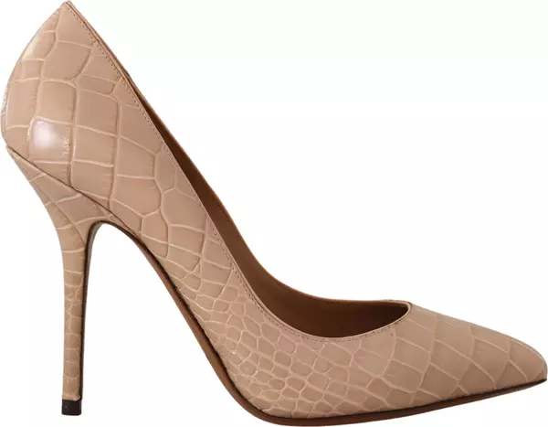 Beige Leather Bellucci Heels Pumps Shoes