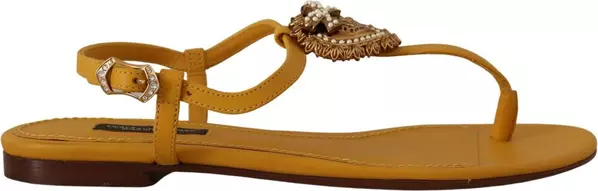 Mustard Leather Devotion Flats Sandals Shoes