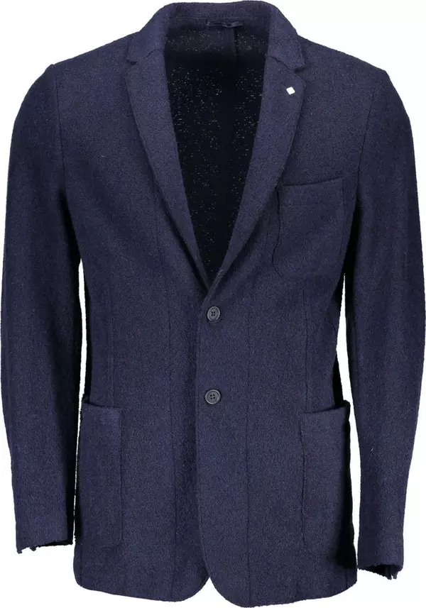 Blu Wool Men Jacket