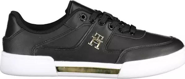 Black Polyester Women Sneaker