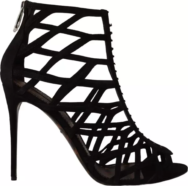 Black Suede Stiletto Heels Bette Sandals Shoes
