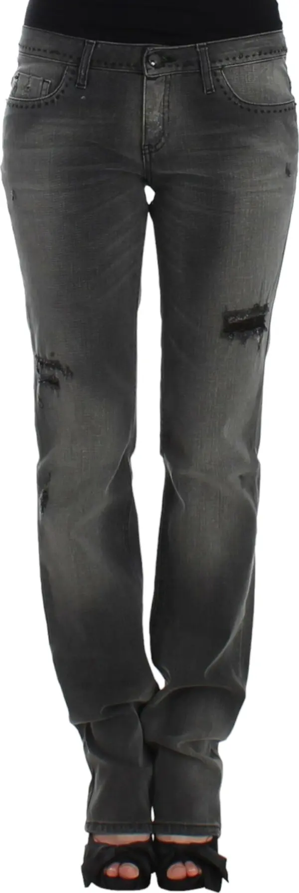 Gray straight leg jeans