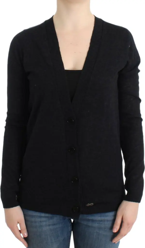 Gray wool alpaca cardigan
