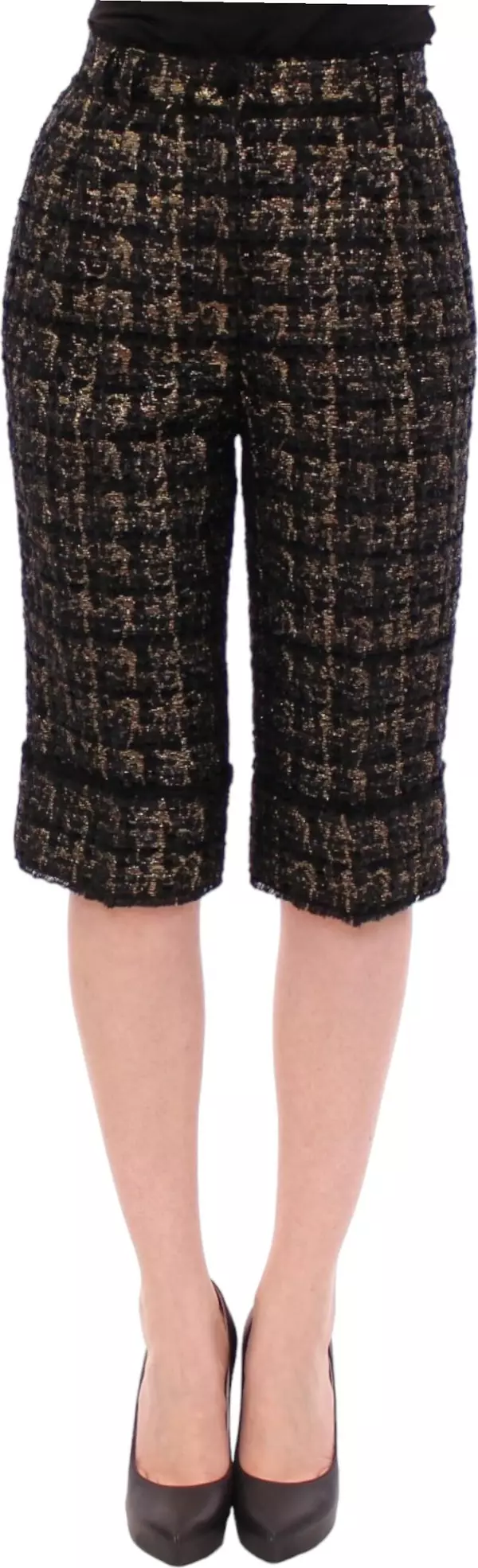 Black fabric shorts pants