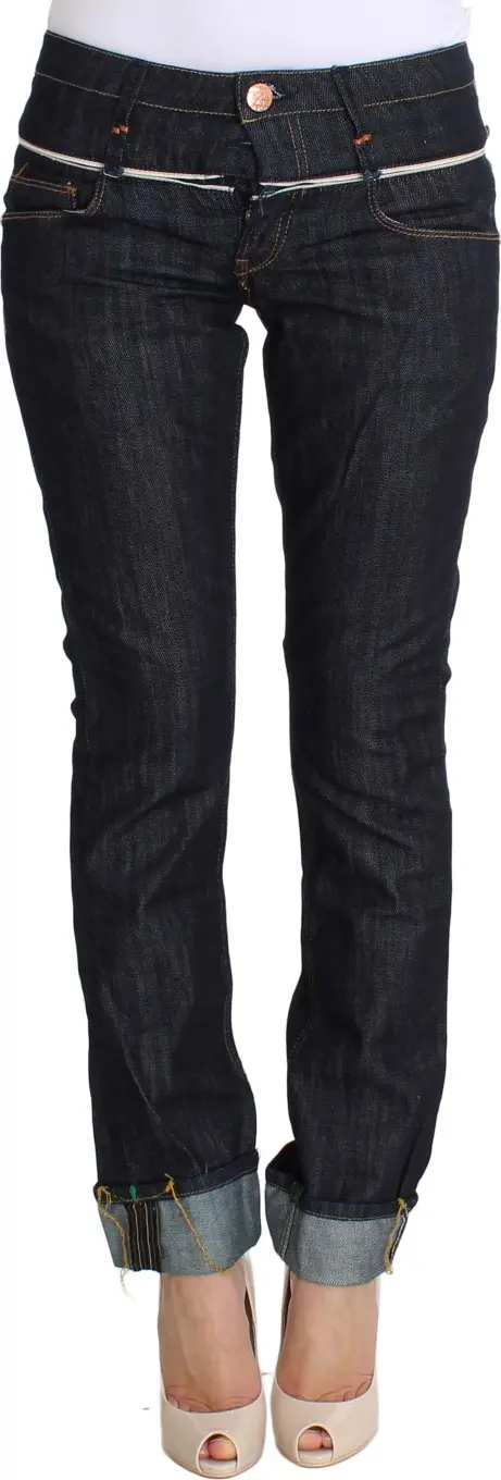 Blue Denim Cotton Bottoms Straight Fit Jeans