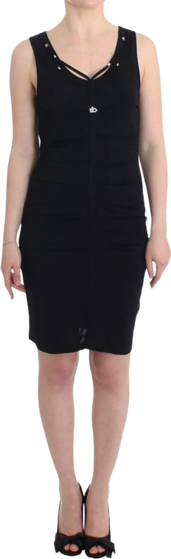 Black pencil sheath dress
