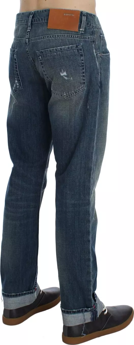 Blue Wash Cotton Denim Regular Fit Jeans