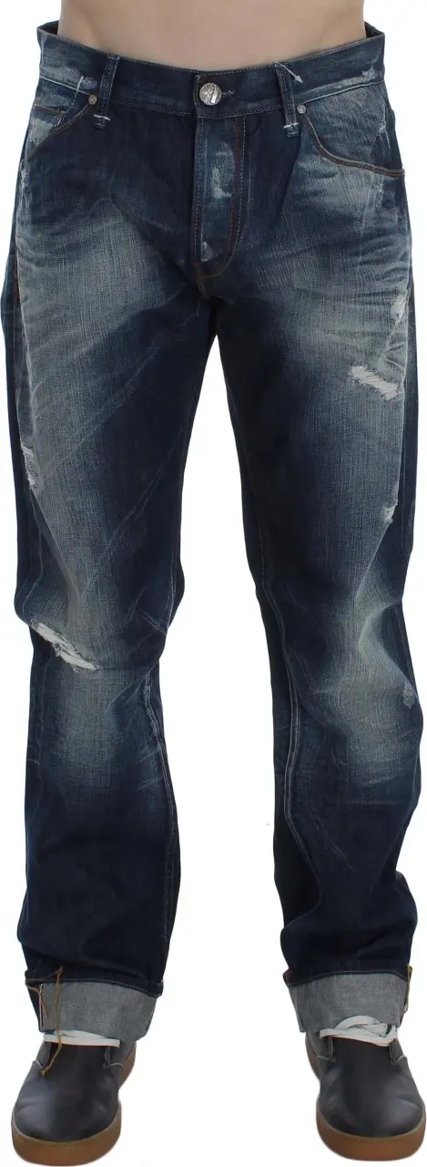Blue Wash Cotton Denim Regular Fit Jeans