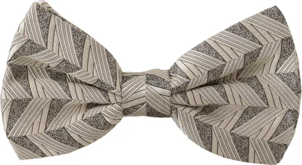Gray 100% Silk Adjustable Neck Papillon Bow Tie
