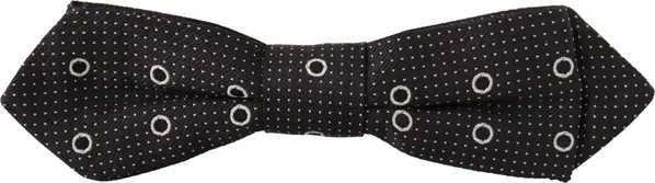 Black White Polka Dot 100% Silk Neck Papillon Tie
