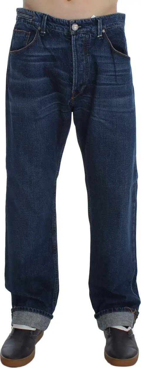 Blue Wash Cotton Baggy Loose Fit Jeans