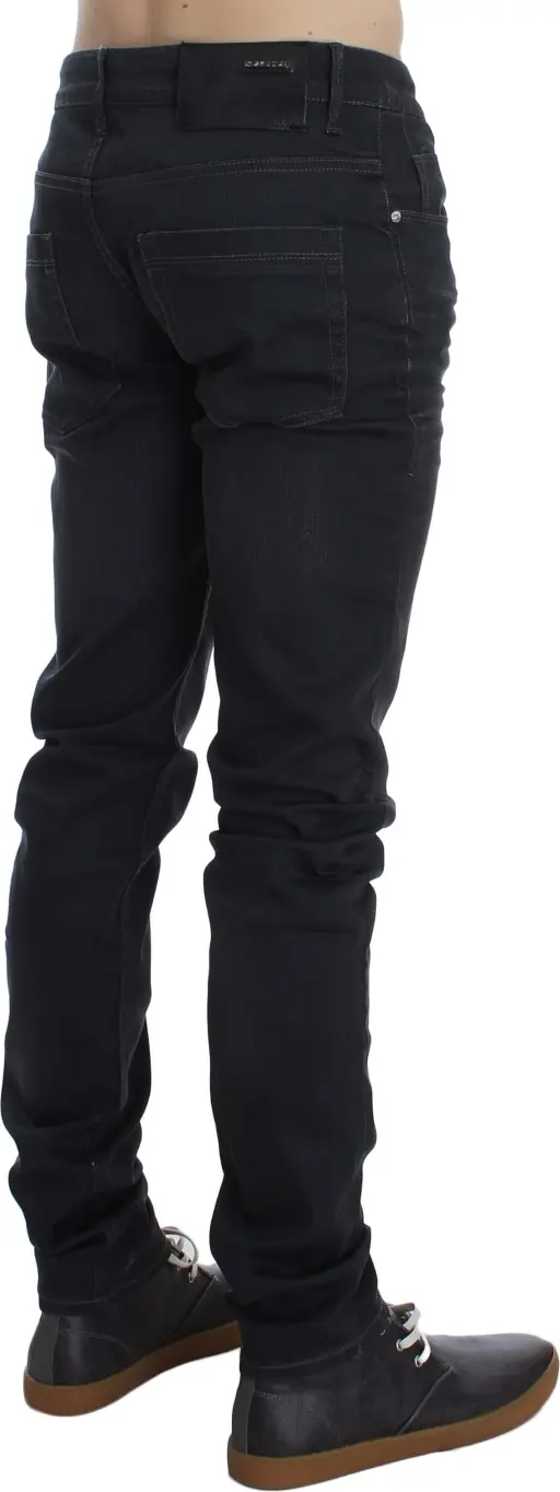 Gray Cotton Stretch Slim Fit Jeans