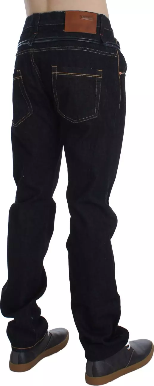 Blue Cotton Regular Straight Fit Jeans