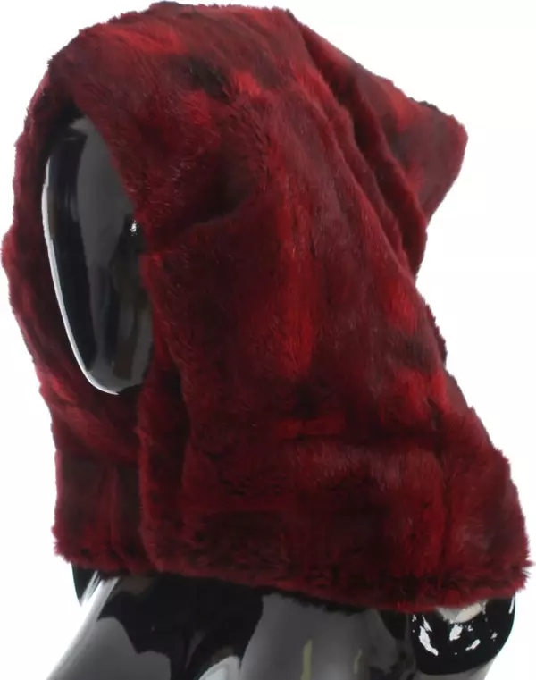 Bordeaux Hamster Fur Crochet Hood Scarf Hat
