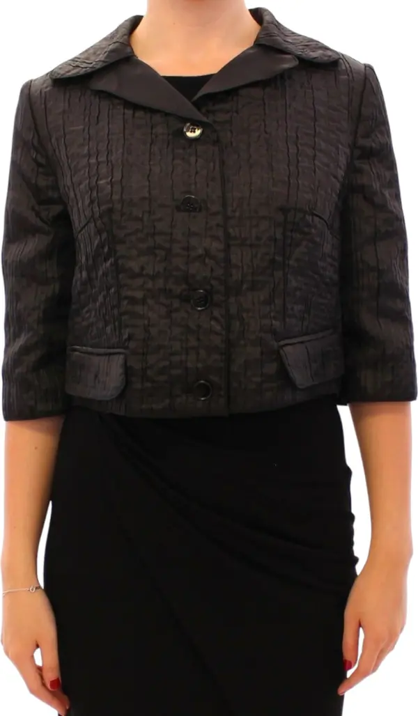 Black Short Bolero Shrug Jacket Coat