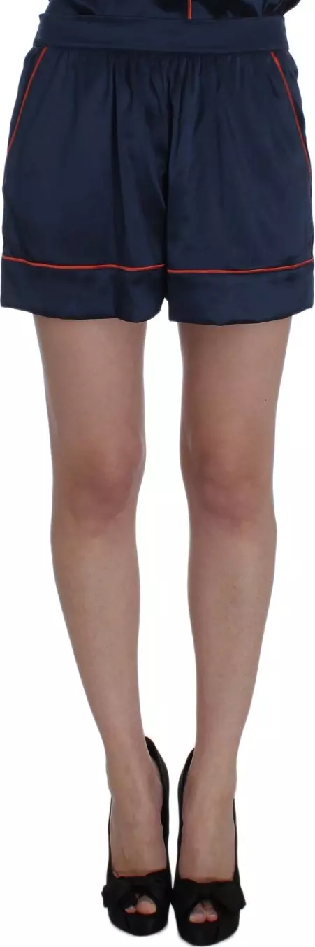 Blue Silk Stretch Sleepwear Shorts
