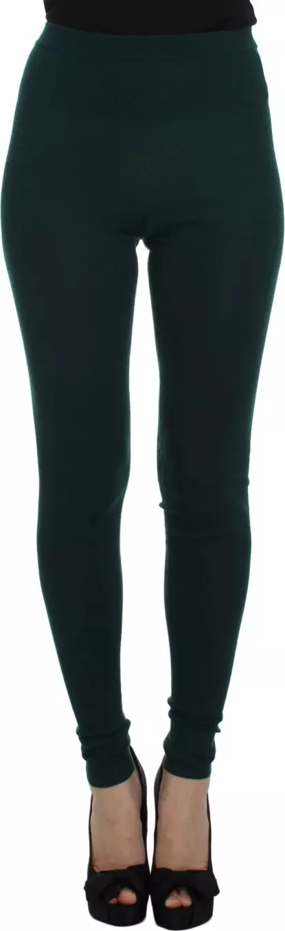 Green Cashmere Stretch Tights Pants