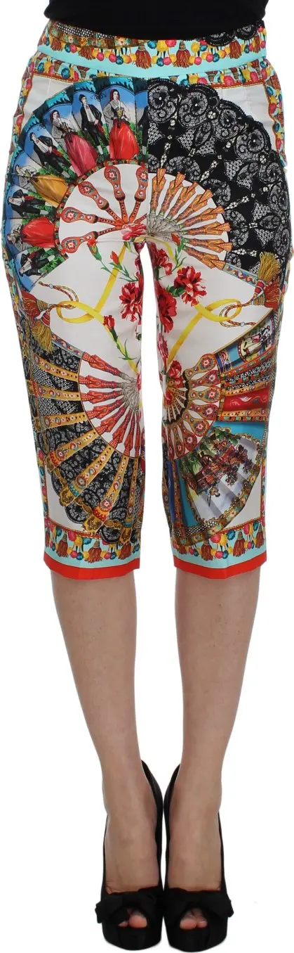 Multicolor Majolica Sicily Silk Pants