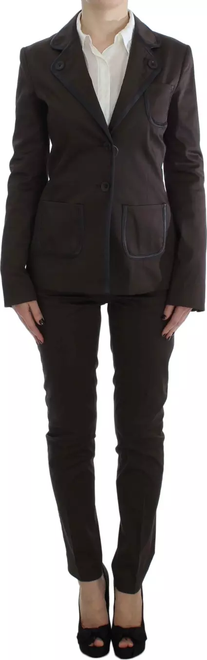 Brown Stretch Two Button Suit